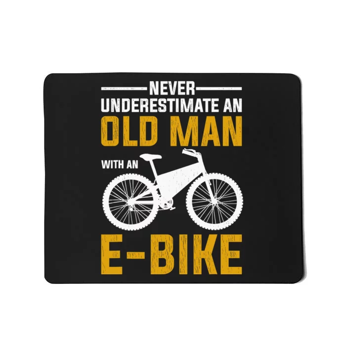 Funny Electric Bike Design Old Man With An E-Bike Mousepad