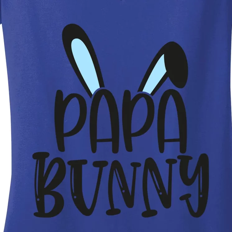 Family Easter Bunny Dad Daddy Happy Easter Papa Bunny Funny Gift Women's V-Neck T-Shirt