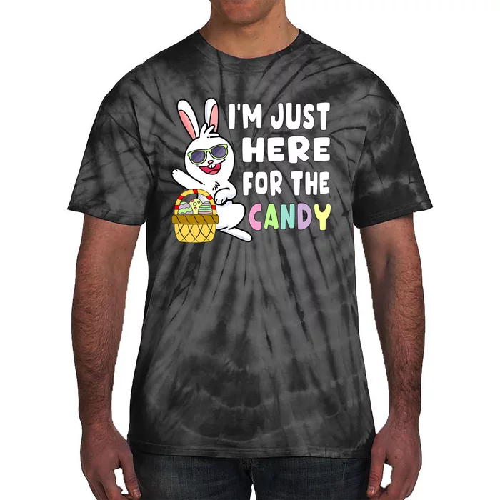 Funny Easter Bunny I'm Just Here For Easter Candy Boy Tie-Dye T-Shirt