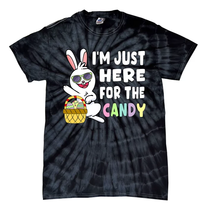 Funny Easter Bunny I'm Just Here For Easter Candy Boy Tie-Dye T-Shirt