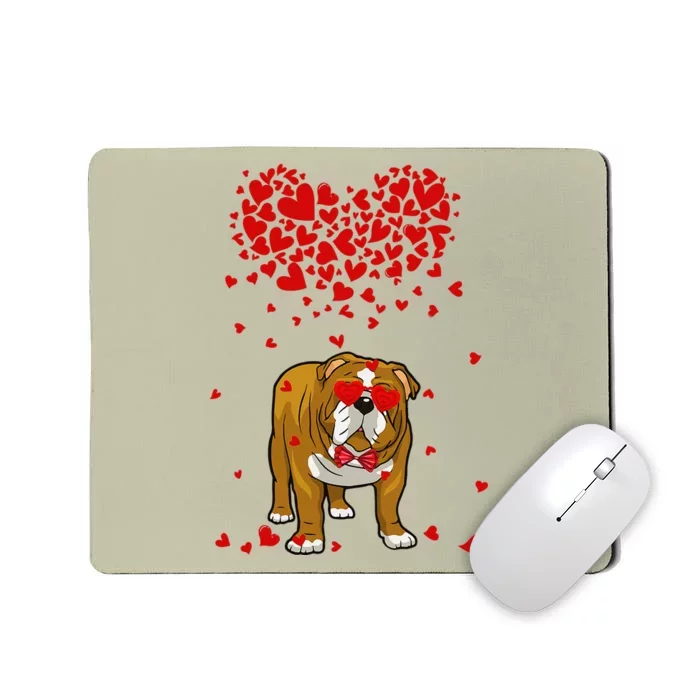 Funny English Bulldog Outfit Dog Lover Valentine Gifts Mousepad