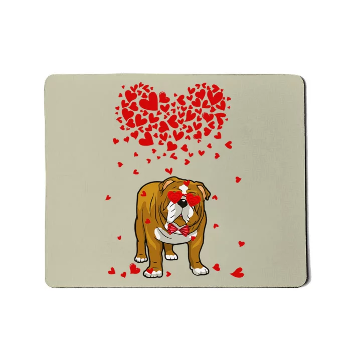 Funny English Bulldog Outfit Dog Lover Valentine Gifts Mousepad