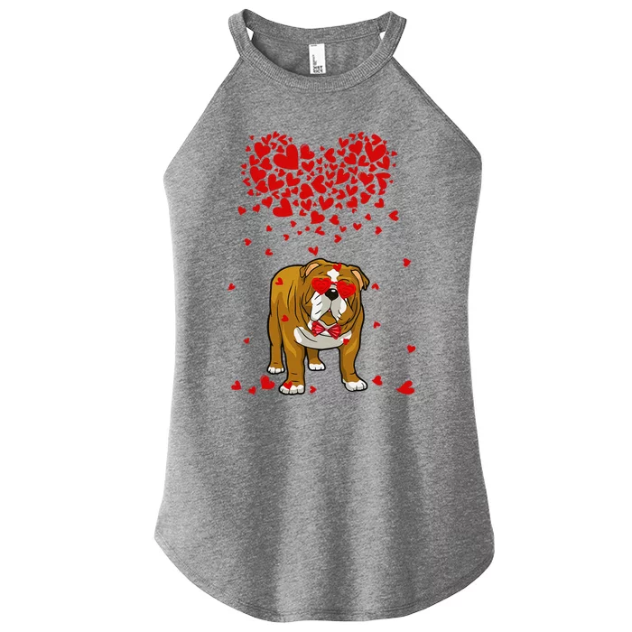 Funny English Bulldog Outfit Dog Lover Valentine Gifts Women’s Perfect Tri Rocker Tank