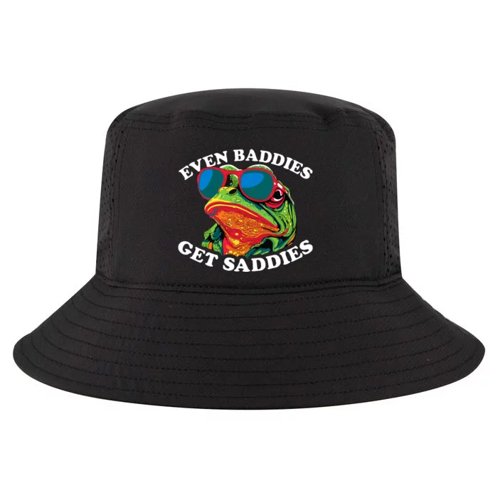 Funny Even Baddies Get Saddies Frog Cool Comfort Performance Bucket Hat