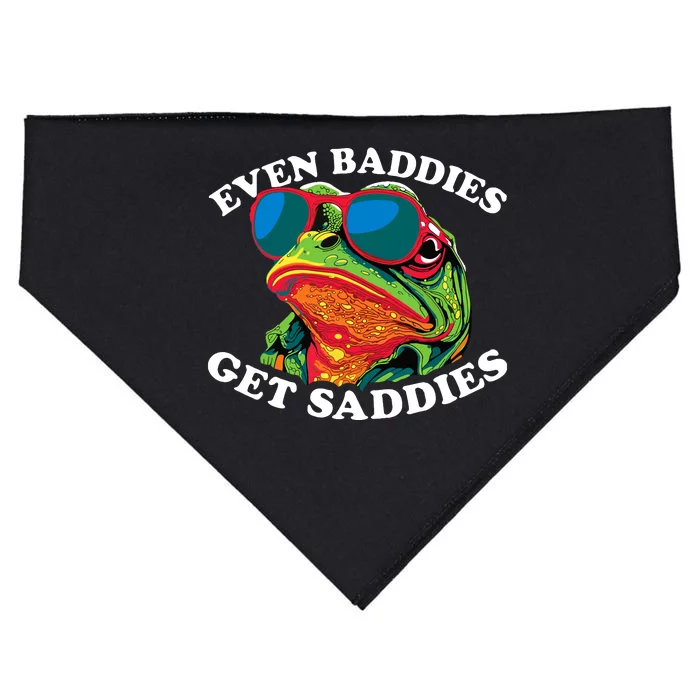 Funny Even Baddies Get Saddies Frog USA-Made Doggie Bandana