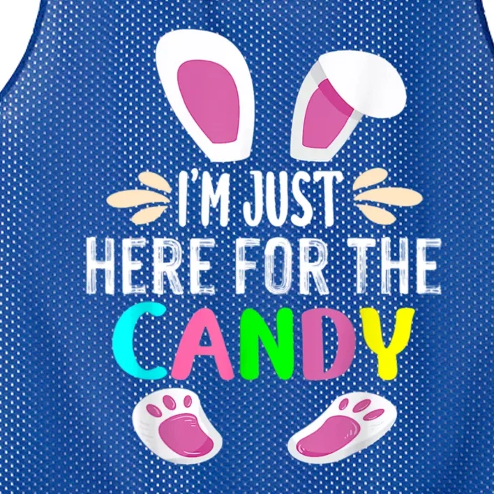 Funny Easter Bunny I'm Just Here For Easter Candy Mesh Reversible Basketball Jersey Tank