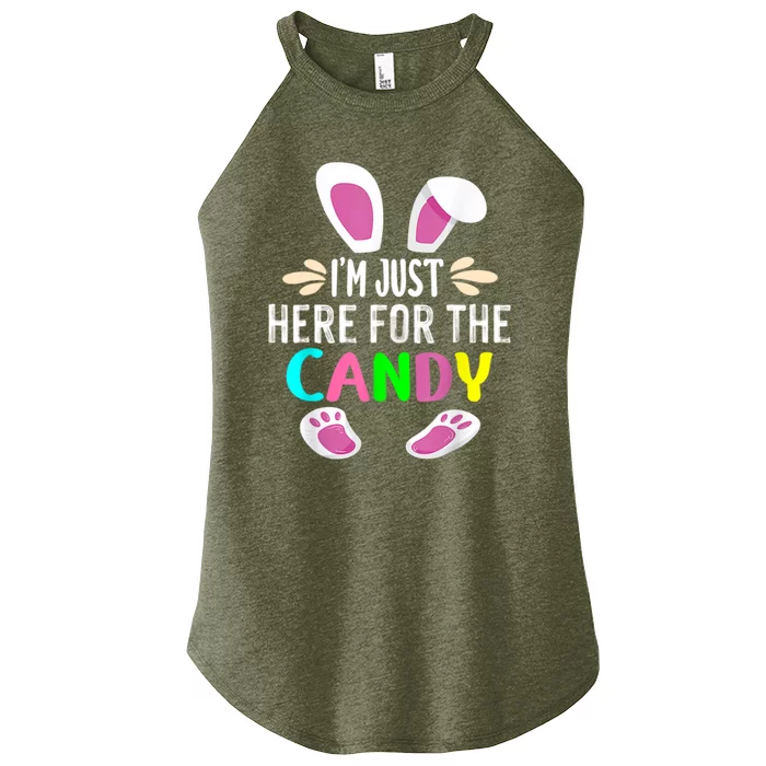 Funny Easter Bunny I'm Just Here For Easter Candy Women’s Perfect Tri Rocker Tank