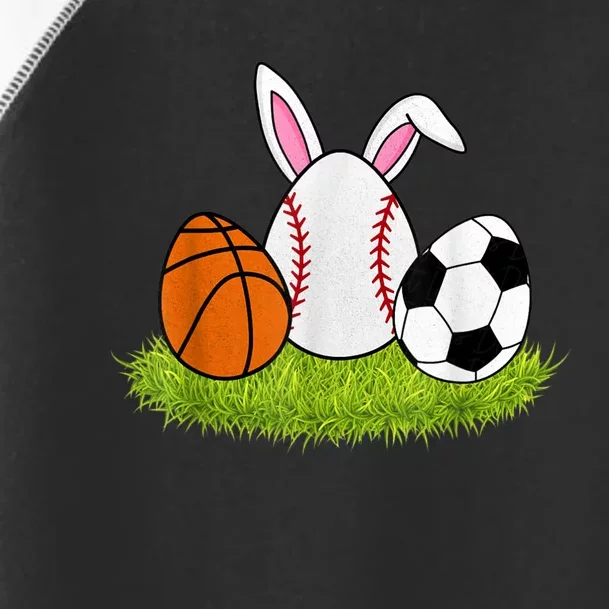 Funny Easter Baseball Basketball Soccer Bunnies Rabbit Toddler Fine Jersey T-Shirt