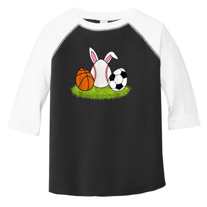 Funny Easter Baseball Basketball Soccer Bunnies Rabbit Toddler Fine Jersey T-Shirt