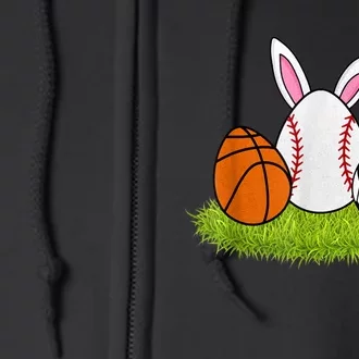 Funny Easter Baseball Basketball Soccer Bunnies Rabbit Full Zip Hoodie