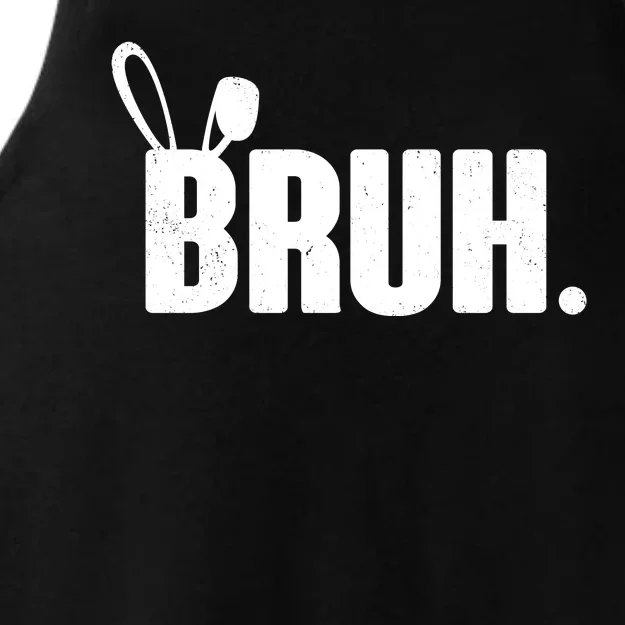 Funny Easter Bruh Bunny Rabbit Ears Ladies Tri-Blend Wicking Tank