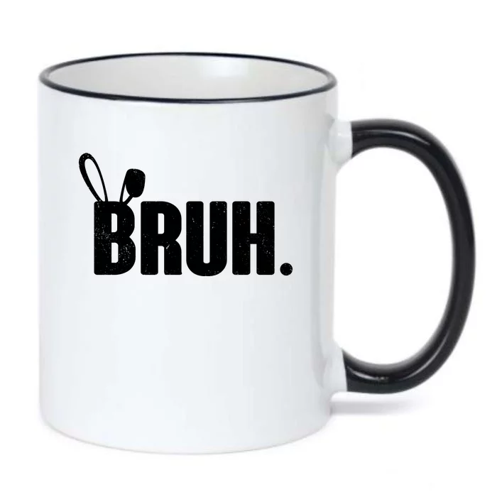 Funny Easter Bruh Bunny Rabbit Ears Black Color Changing Mug