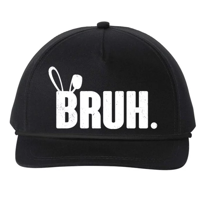 Funny Easter Bruh Bunny Rabbit Ears Snapback Five-Panel Rope Hat