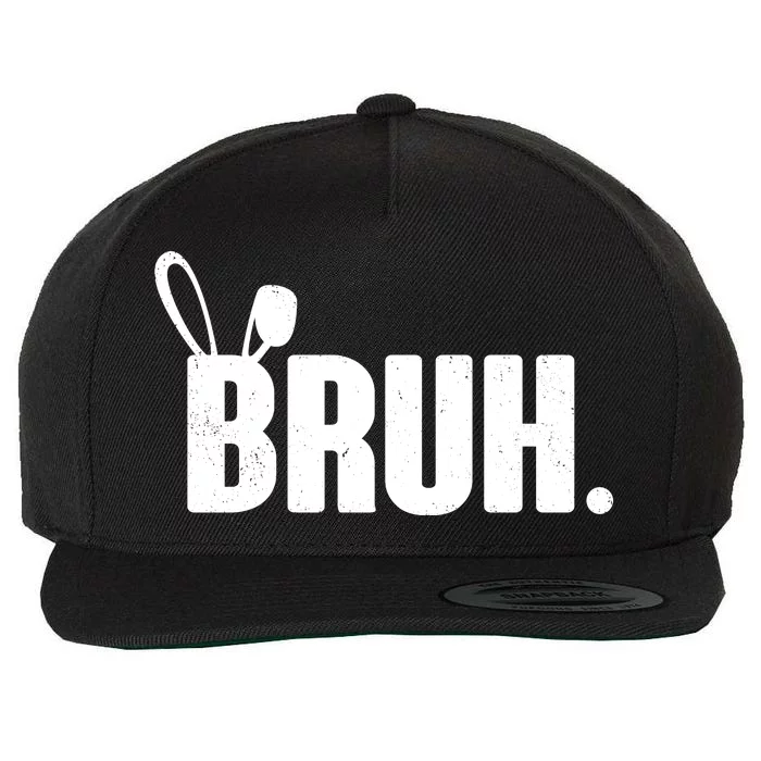 Funny Easter Bruh Bunny Rabbit Ears Wool Snapback Cap