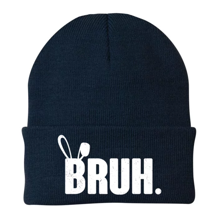 Funny Easter Bruh Bunny Rabbit Ears Knit Cap Winter Beanie