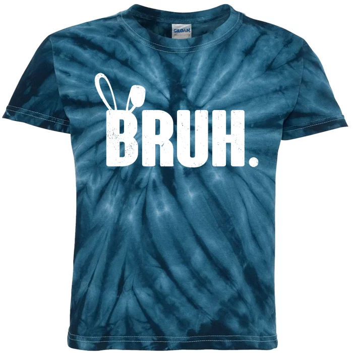 Funny Easter Bruh Bunny Rabbit Ears Kids Tie-Dye T-Shirt