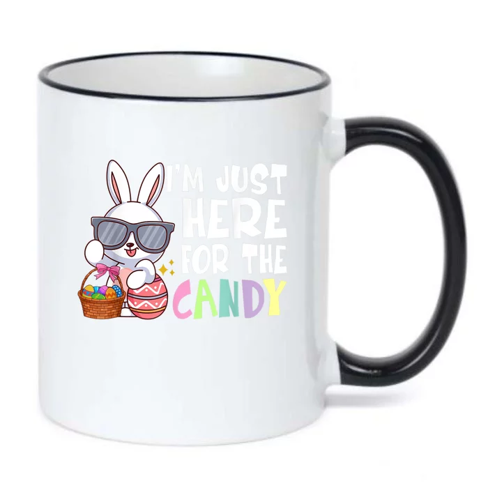 Funny Easter Bunny I'm Just Here For Easter Candy Black Color Changing Mug