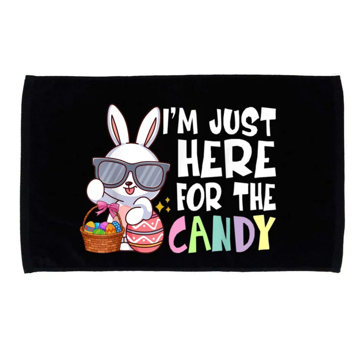 Funny Easter Bunny I'm Just Here For Easter Candy Microfiber Hand Towel