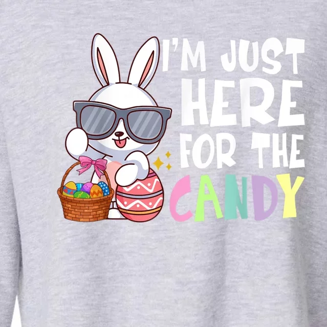 Funny Easter Bunny I'm Just Here For Easter Candy Cropped Pullover Crew