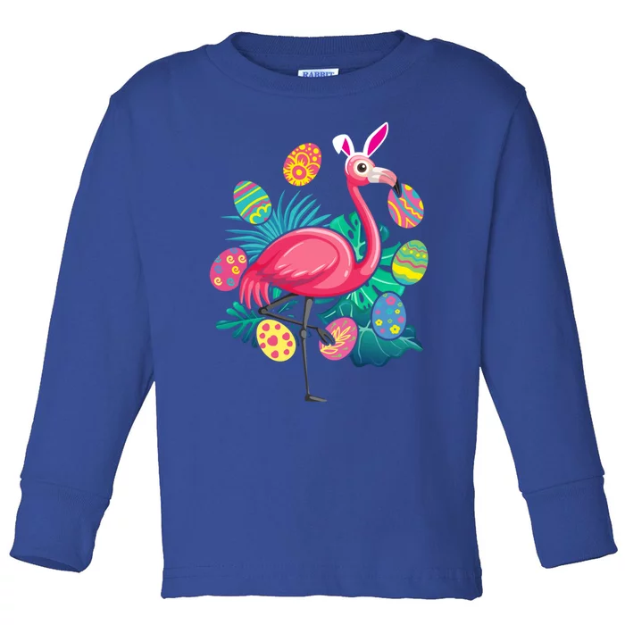 Flamingo Ears Bunny Glasses Eggs Easter Bird Animal Gift Toddler Long Sleeve Shirt