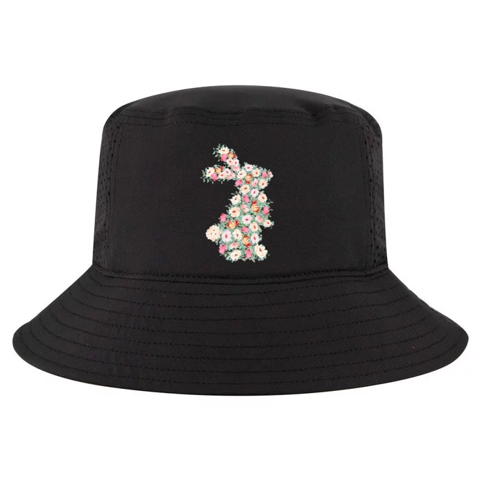 Floral Easter Bunny Easter Rabbit Happy Easter Spring Flower Cool Comfort Performance Bucket Hat