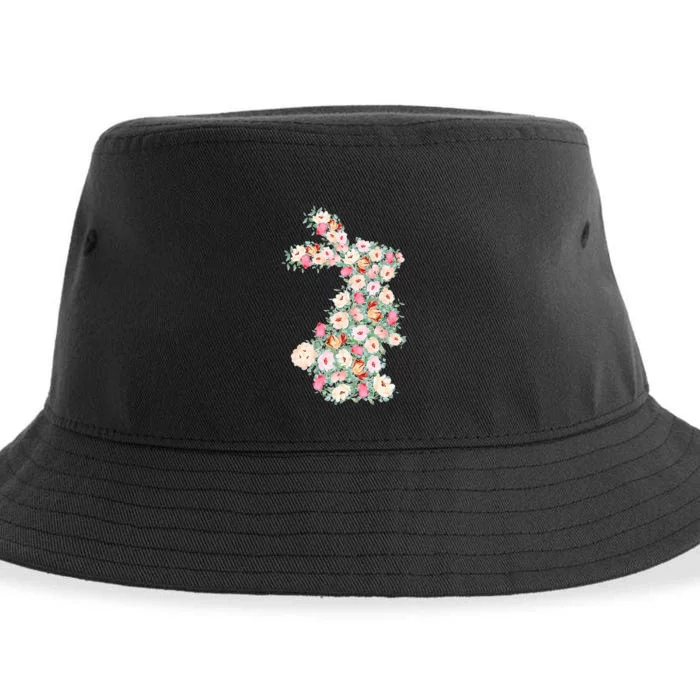 Floral Easter Bunny Easter Rabbit Happy Easter Spring Flower Sustainable Bucket Hat