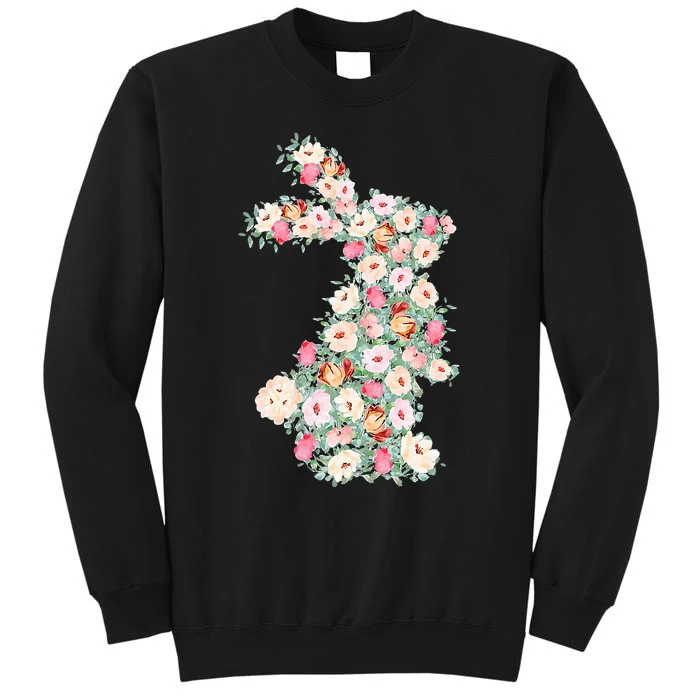 Floral Easter Bunny Easter Rabbit Happy Easter Spring Flower Tall Sweatshirt