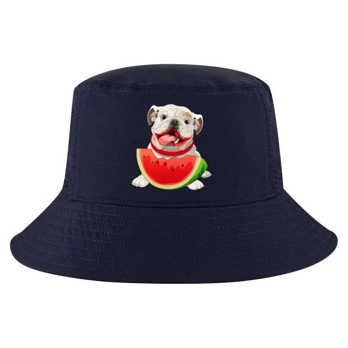 Funny English Bulldog Dog And Watermelon Slice Summer Vacation Gift Cool Comfort Performance Bucket Hat