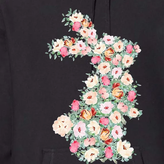 Floral Easter Bunny Easter Rabbit Happy Easter Spring Flower Premium Hoodie