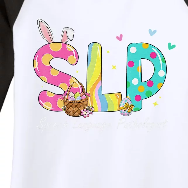 Funny Easter Bunny Outfit SLP Speech Language Pathologist Women's Tri-Blend 3/4-Sleeve Raglan Shirt