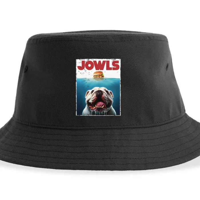 Funny English Bulldog Jowls British Bully Burger Dog Mom Dad Sustainable Bucket Hat