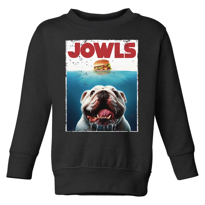 Funny English Bulldog Jowls British Bully Burger Dog Mom Dad Toddler Sweatshirt