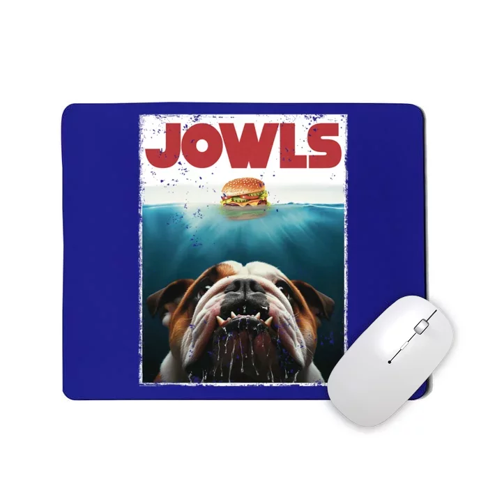 Funny English Bulldog Jowls Burger Bully Dog Mom Dog Dad Mousepad