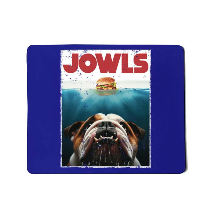 Funny English Bulldog Jowls Burger Bully Dog Mom Dog Dad Mousepad