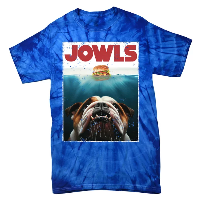 Funny English Bulldog Jowls Burger Bully Dog Mom Dog Dad Tie-Dye T-Shirt