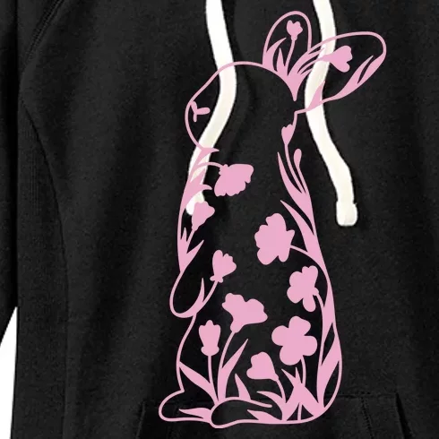 Floral Easter Bunny Women's Fleece Hoodie