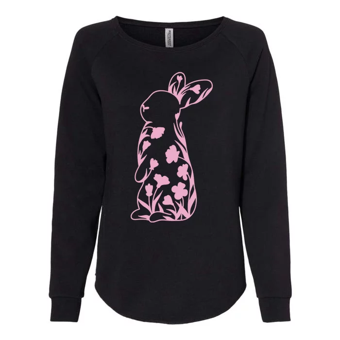 Floral Easter Bunny Womens California Wash Sweatshirt