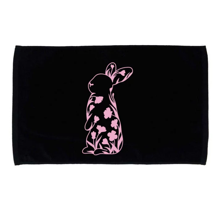 Floral Easter Bunny Microfiber Hand Towel