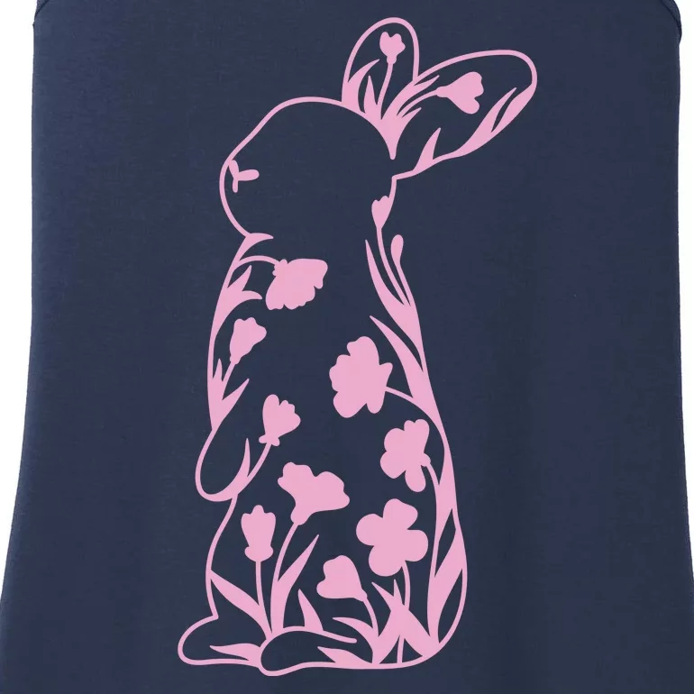 Floral Easter Bunny Ladies Essential Tank