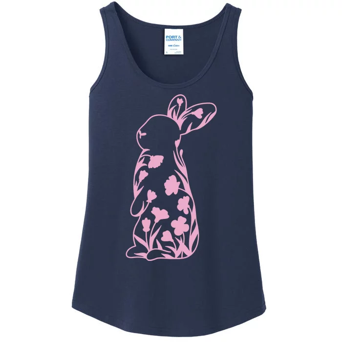 Floral Easter Bunny Ladies Essential Tank