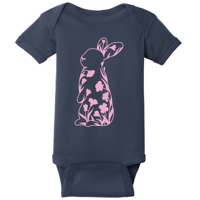 Floral Easter Bunny Baby Bodysuit