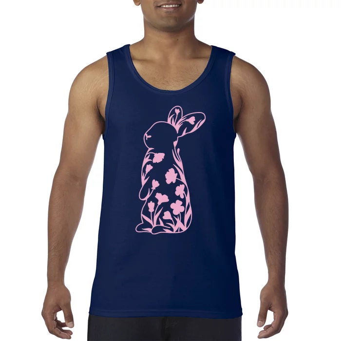 Floral Easter Bunny Tank Top