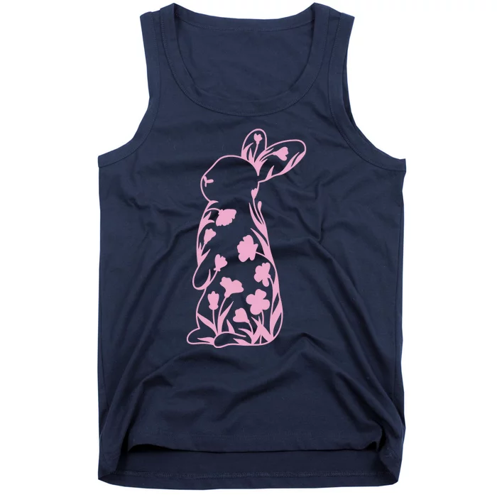 Floral Easter Bunny Tank Top