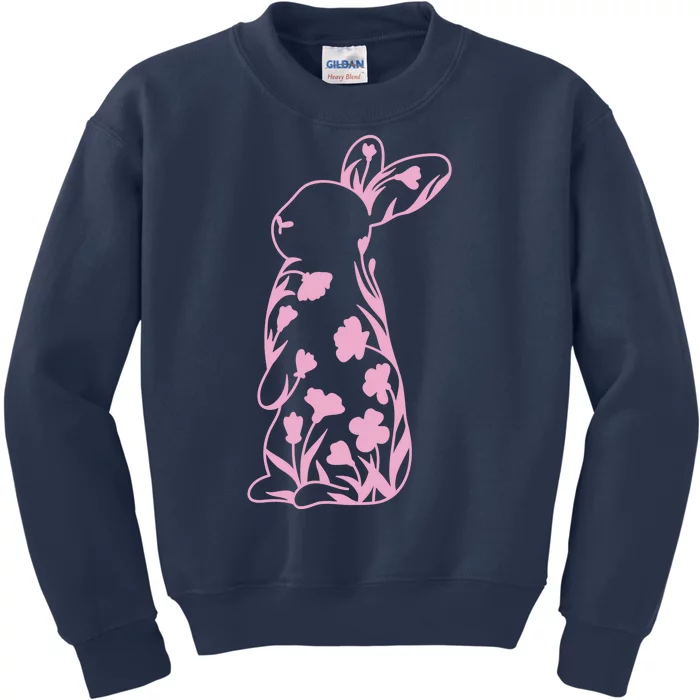 Floral Easter Bunny Kids Sweatshirt