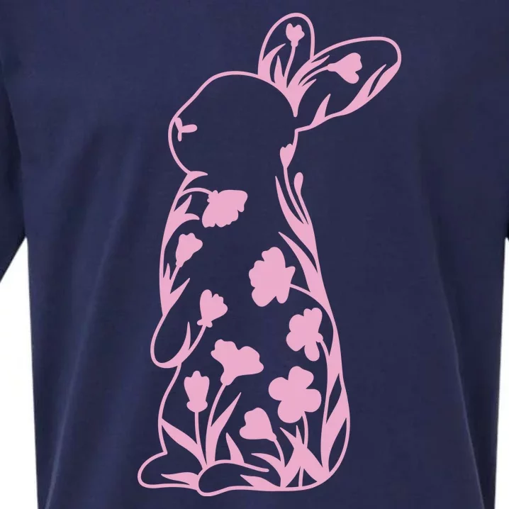 Floral Easter Bunny Sueded Cloud Jersey T-Shirt