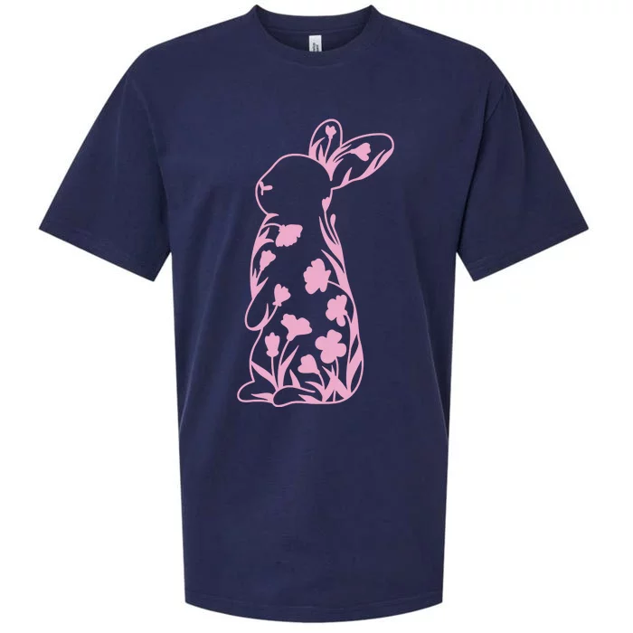 Floral Easter Bunny Sueded Cloud Jersey T-Shirt