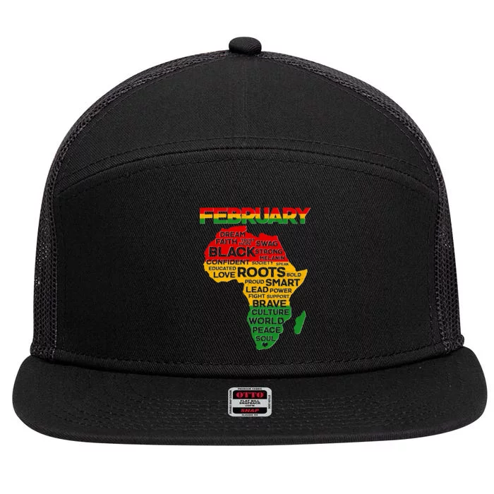 February Africa Black History Month 7 Panel Mesh Trucker Snapback Hat