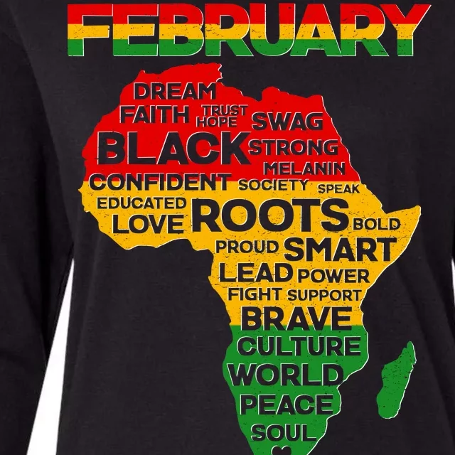 February Africa Black History Month Womens Cotton Relaxed Long Sleeve T-Shirt