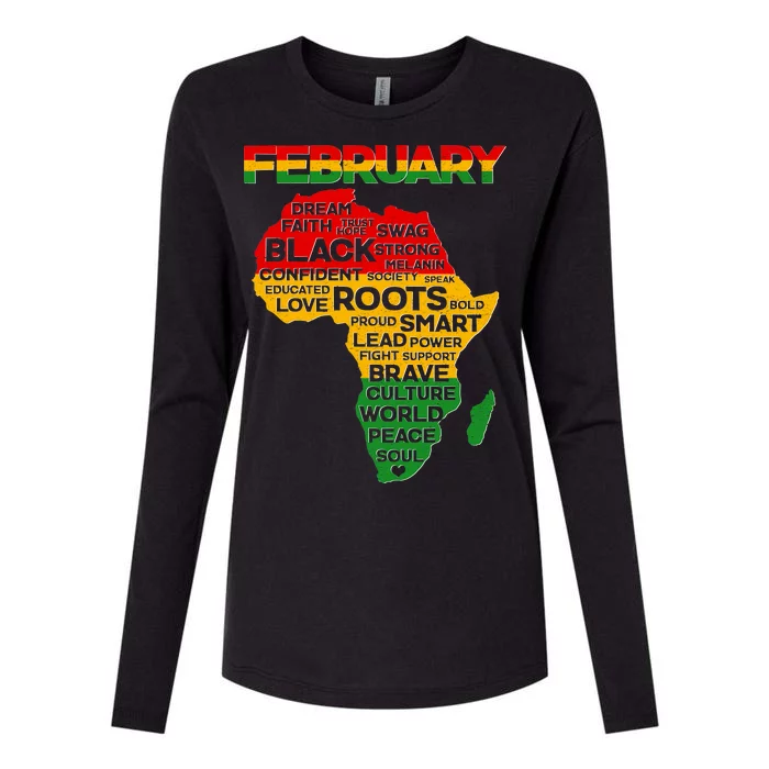 February Africa Black History Month Womens Cotton Relaxed Long Sleeve T-Shirt