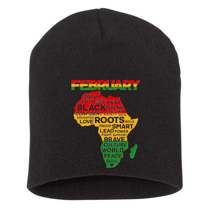 February Africa Black History Month Short Acrylic Beanie